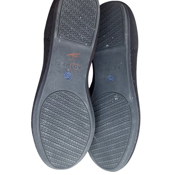 Rothy's The FLAT  Women's Size 7 Black LoaferRound Toe Shoes Slip Ons - Picture 7 of 9